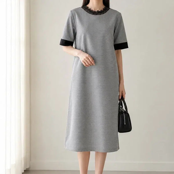 [BUNJANG] IZABABA Seersucker Short Sleeve Dress / [95]아이잗바바 시어서커 반팔 원피스