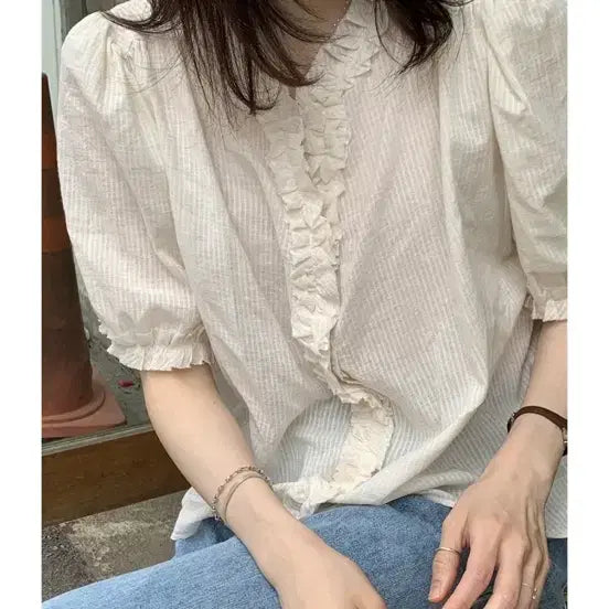 [BUNJANG] Demelir Ruffle Blouse / 드멜리 Ruffle Blouse