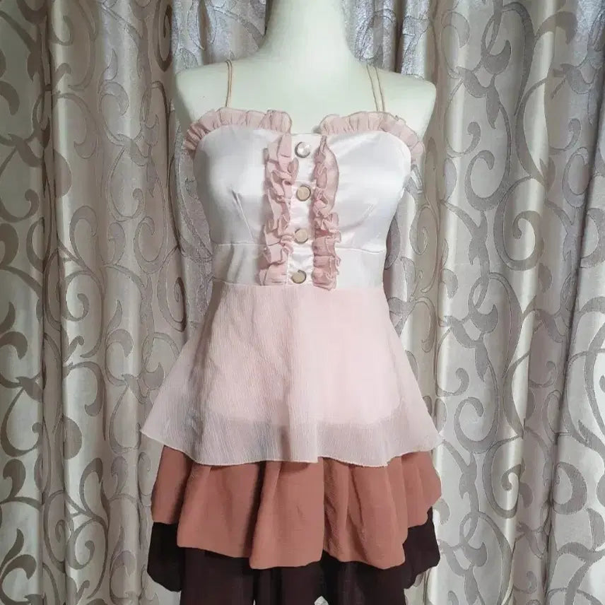 [BUNJANG] Lovely Frill Tiered Mini Dress / 러블리 프릴 캉캉 원피스