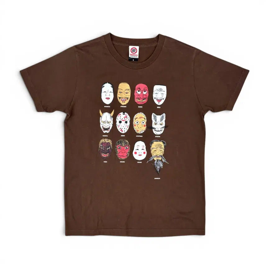 [BUNJANG] Redbros Noh Masks Graphic T-Shirt / Redbros 노가쿠 티셔츠 S