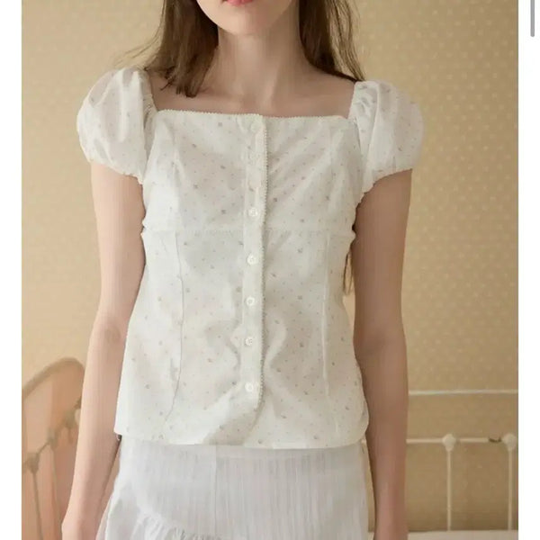 [BUNJANG] Letter From Moon Rosy Lace Puff Blouse Ivory Flower / (새상품) 레터프롬문 로지 레이스 퍼프 블라우스 아이보리 플라워