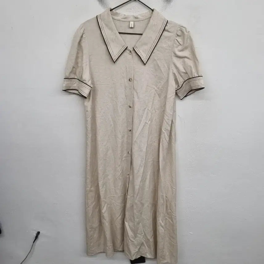 [BUNJANG] I MISS GROUND Linen Short-Sleeve Dress - Women's Size 55 / [여성55 size] I MISS GROUND 반팔 린넨 원피스