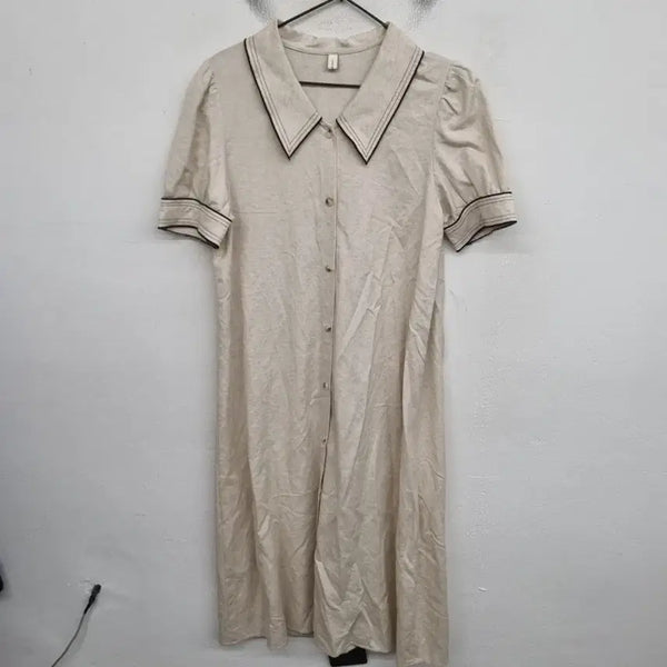 [BUNJANG] I MISS GROUND Linen Short-Sleeve Dress - Women's Size 55 / [여성55 size] I MISS GROUND 반팔 린넨 원피스