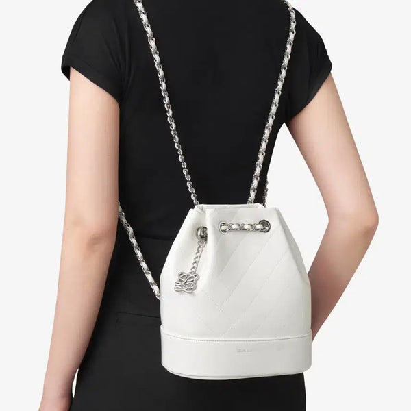 [BUNJANG] Louis Quatorze Canelé Bucket Chain Backpack White / (새상품) 루이까또즈 까눌레 버킷 체인백팩 White