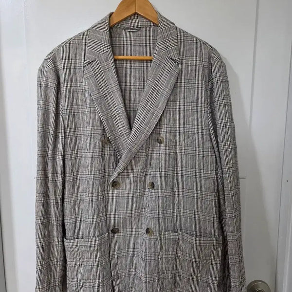 [BUNJANG] ZARA Man Checked Double-Breasted Blazer / ZARA MAN 체크 더블 자켓 44 남성자켓
