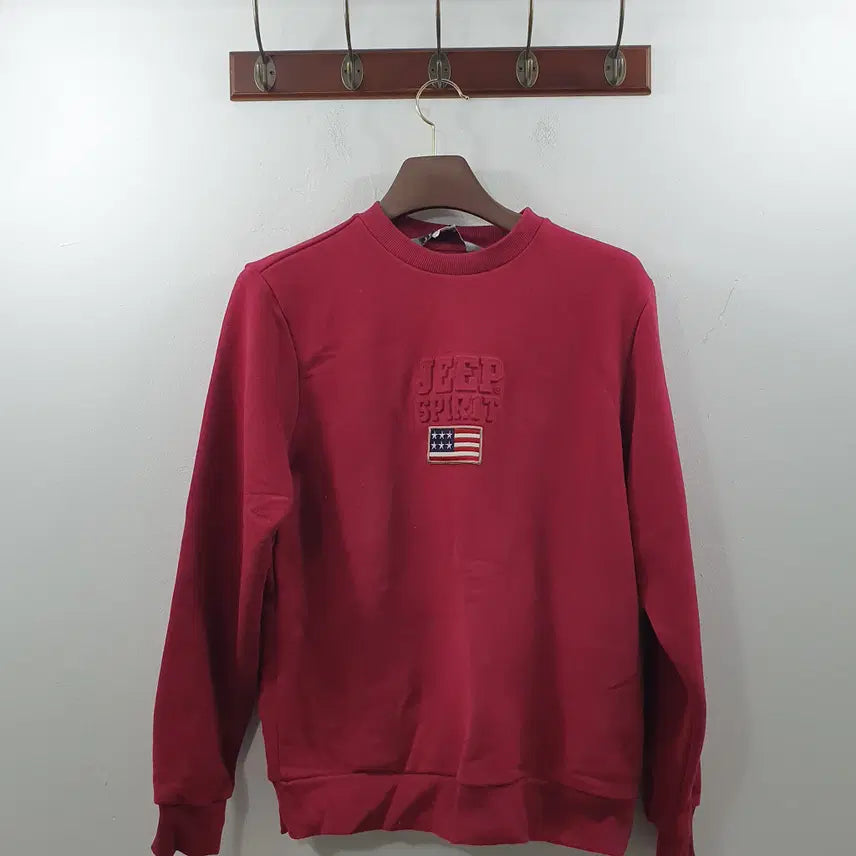 [BUNJANG] Jeep Men's Burgundy Embossed Logo Sweatshirt M (95) / M(95) 지프 남성 버건디 엠보 로고 맨투맨