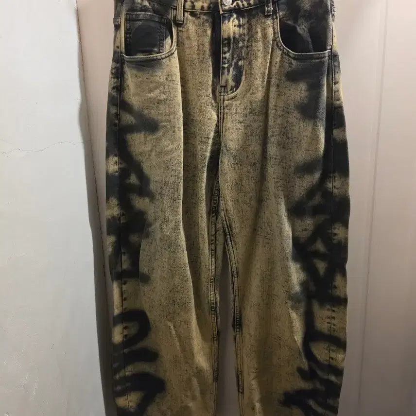 [BUNJANG] 34-inch Black Blonde Wide Denim Pants (L) / 34인치 블랙블론드 와이드 데님 팬츠 L