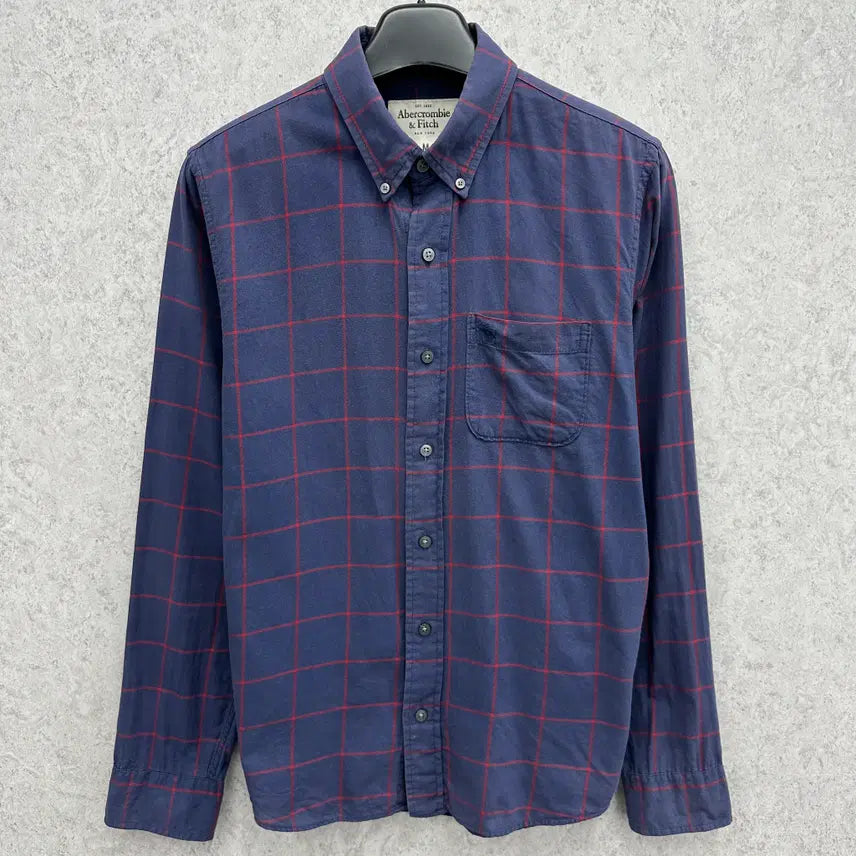 [BUNJANG] Abercrombie & Fitch Men's Checkered Shirt Size M / 95 아베크롬비 남자 체크 셔츠