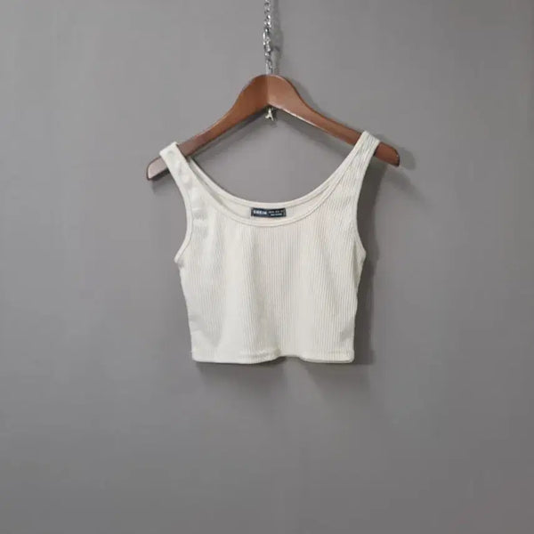 [BUNJANG] SHEIN Ribbed Sleeveless Crop Top / SHEIN 골지 민소매 크롭탑