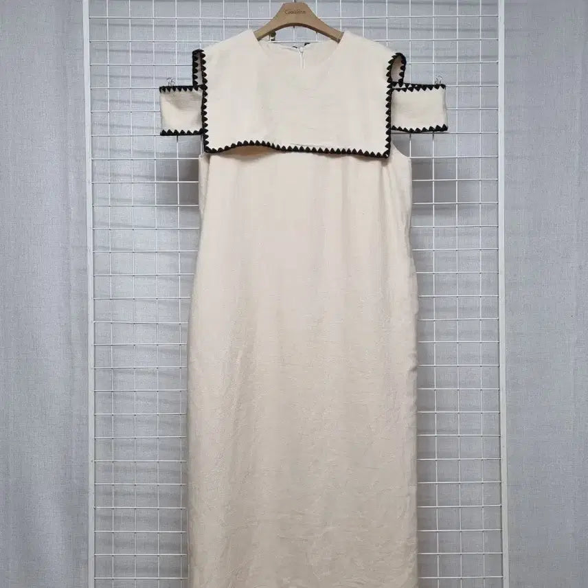 [BUNJANG] Mimi Ciel Linen Sailor Collar Dress Size 66 / 미미씨엘 린넨 세일러카라 원피스 66