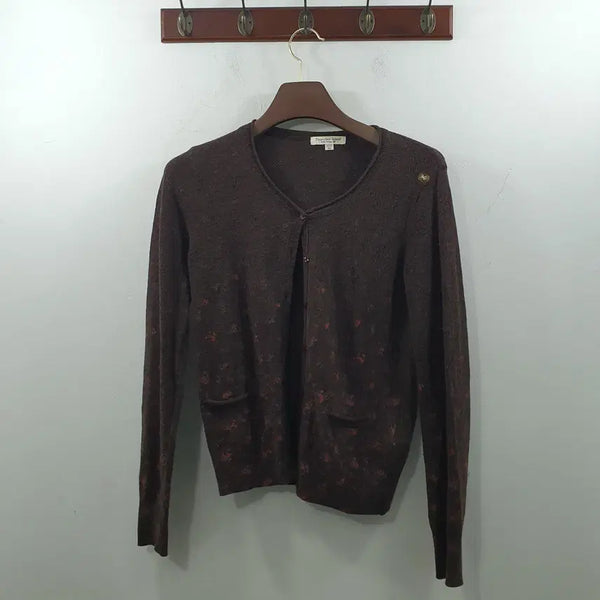 [BUNJANG] Thursday Island Women's Brown Flower Pattern Cardigan (S) / 95(S) 썰스데이아일랜드 여성 브라운 플라워 패턴 가디건