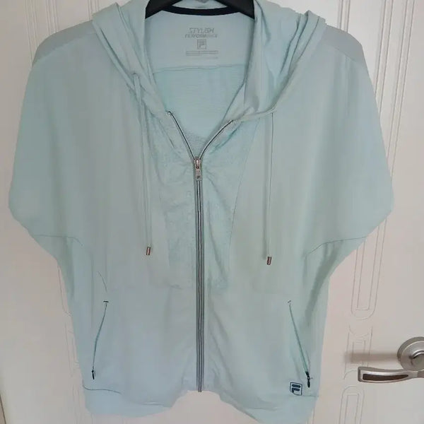 [BUNJANG] Fila Windbreaker Hooded Jacket Mint 100 / 휠라 바람막이 후드 자켓 민트  100