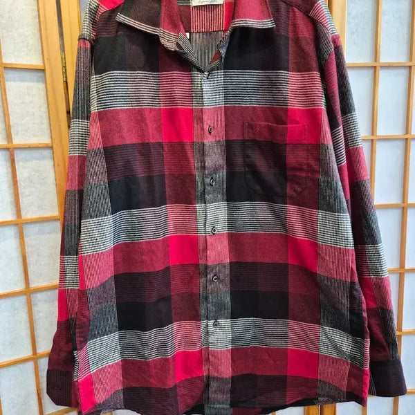 [BUNJANG] Louis Quatorze Men's Long Sleeve Checkered Shirt (Size 105) / 루이까또즈 체크 셔츠 남성 긴팔 셔츠 105
