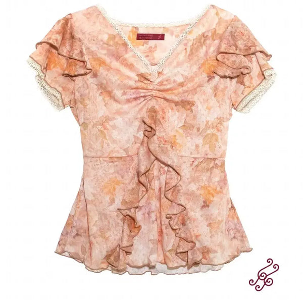 [BUNJANG] In & Yang Harmony Frill Top Orange / 인앤양인하모니 프릴 탑 frill top orange 오렌지 색상 팝니다