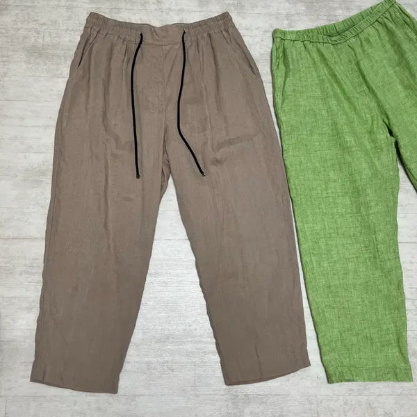 [BUNJANG] Linen Wide Banding Pants Set / 린넨 밴딩바지 3개