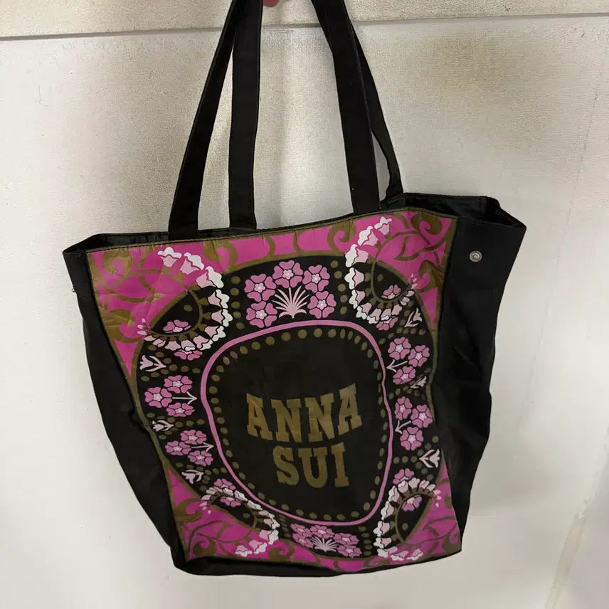 [BUNJANG] Anna Sui Tote Bag Pink Flower Pattern / 안나수이 토트백 핑크 플라워 패턴