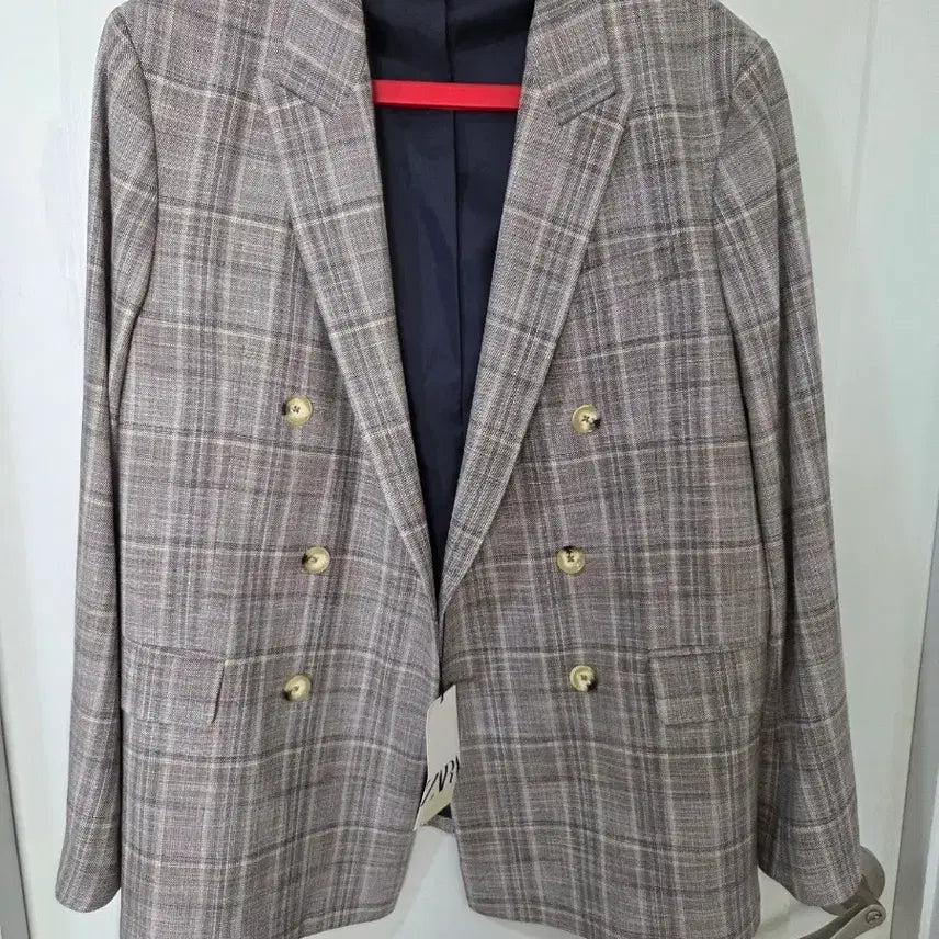 [BUNJANG] ZARA Check Double Breasted Blazer Jacket EUR 52 / ZARA MAN 체크 더블 자켓 52 남성자켓