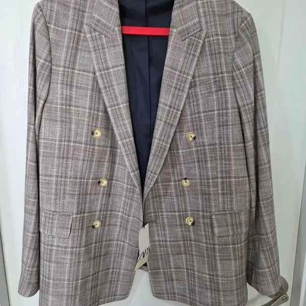 [BUNJANG] ZARA Check Double Breasted Blazer Jacket EUR 52 / ZARA MAN 체크 더블 자켓 52 남성자켓