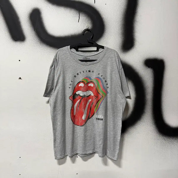 [BUNJANG] The Rolling Stones 1975 Tour Oversized T-Shirt Grey / 롤링스톤스 빅사이즈 1975 투어 반팔 티셔츠 그레이