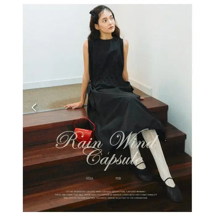 [BUNJANG] Mode Farbe Nylon Cargo Stopper White Sleeveless Maxi Dress / 나일론 카고 스토퍼 화이트 롱 슬리브리스 민소매 원피스