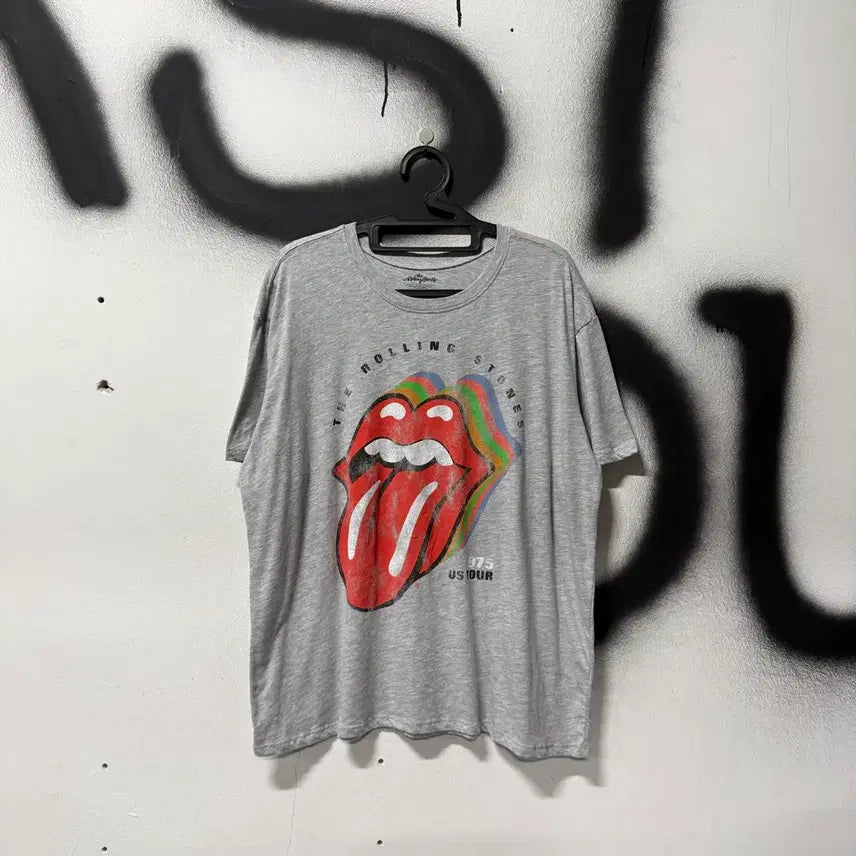 [BUNJANG] Rolling Stones 1975 US Tour T-Shirt - Gray / 롤링스톤스 1975 US 투어 반팔 티셔츠 그레이