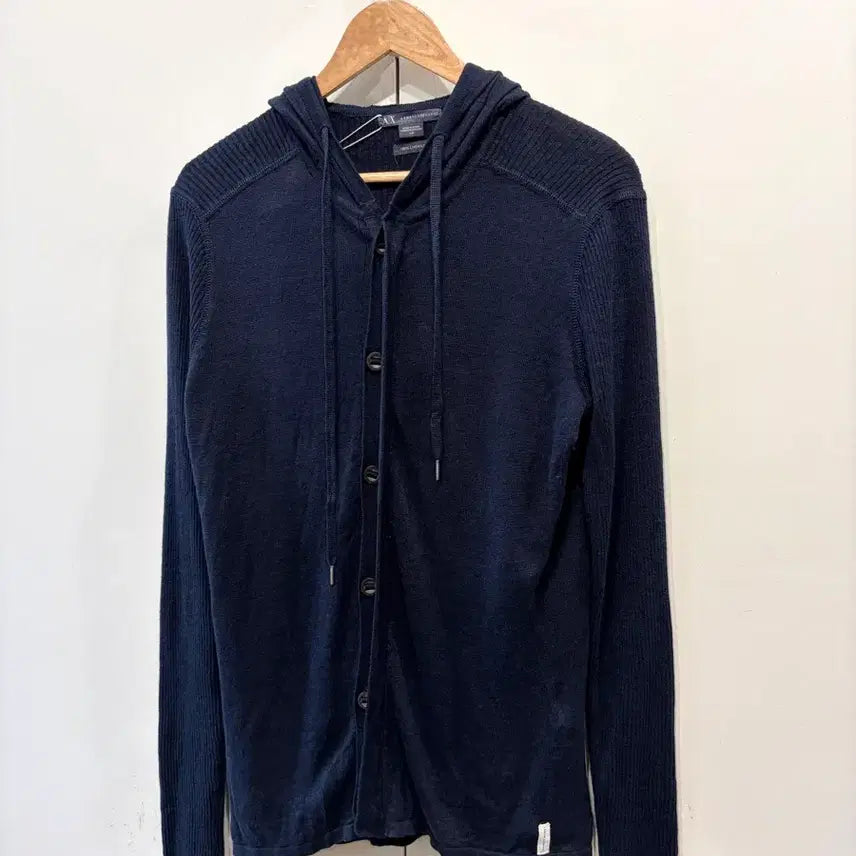 [BUNJANG] Armani Exchange Button Front Hoodie Cardigan / 아르마니 익스체인지 버튼 후드 가디건