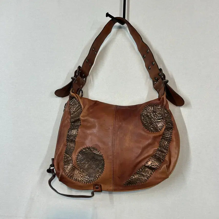 [BUNJANG] MICHAA Real Leather Soho Shoulder Bag Brown / 미샤 MICHAA 리얼레더 소호백 숄더백 브라운