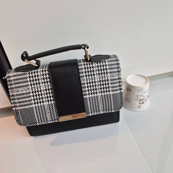 [BUNJANG] Check Pattern Tote Bag Black / 체크 패턴 토트백 블랙(새상품)