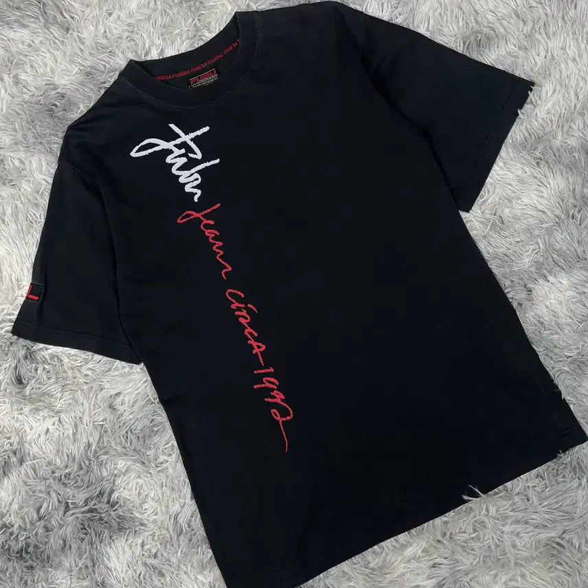 [BUNJANG] 00s Old School Lettering Big Logo T-Shirt Black / 00s 후부 올드스쿨 레터링 빅로고 반팔 티셔츠 블랙 5396