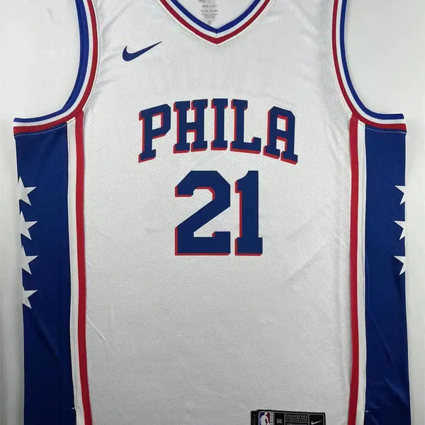 [BUNJANG] Philadelphia 76ers Joel Embiid #21 Hotfix Basketball Jersey White / NBA 필라델피아 세븐티식서스 21호 엔비드 핫픽스 농구복 화이트