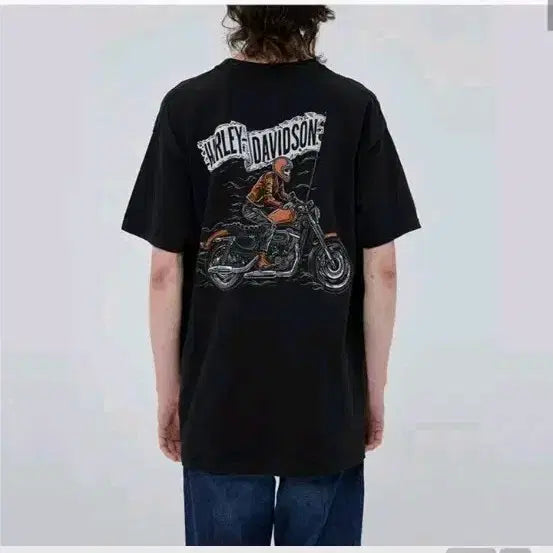 [BUNJANG] Harley-Davidson Korea Graphic Print Short Sleeve T-Shirt Black XXL / 할리데이비슨 코리아 바이크 반팔티셔츠 블랙