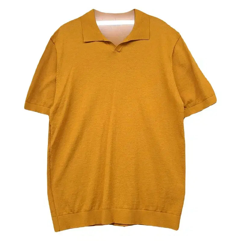 [BUNJANG] Project M Yellow Knit Short-Sleeve Polo T-Shirt Size 95 / 프로젝트 엠 옐로우 니트 반팔 카라티 95