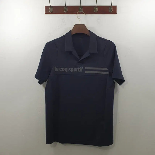 [BUNJANG] F Le Coq Sportif Men's Black Collar Performance Short Sleeve T-Shirt / F 르꼬끄 남성 블랙 카라 기능성 반팔 티셔츠