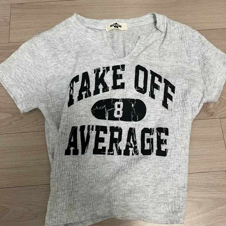 [BUNJANG] Grey Lettering Crop T-Shirt / 그레이 레터링 크롭 반팔