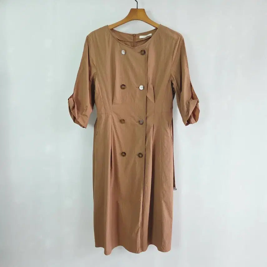 [BUNJANG] The I's Eye Double Button Long Dress with Waist Belt / 더아이잗 바스락 더블버튼 원피스 허리벨트 롱원피스 55
