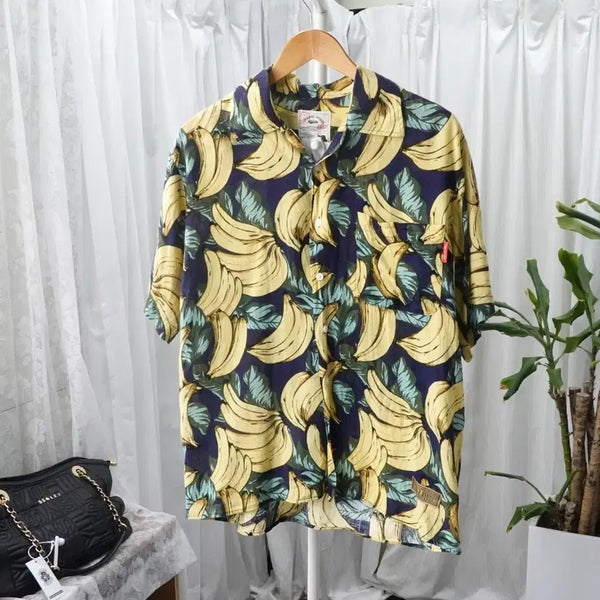 [BUNJANG] THE D.Land Banana Graphic Pattern Hawaiian Short-Sleeve Shirt / THE D.Land 바나나 그래픽 패턴 하와이안 반팔셔츠 2234