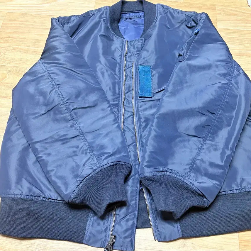 [BUNJANG] Sandpiper MA-1 Reversible Wool File Blouson Jacket Navy / 샌드파이퍼 MA-1 블루종 네이비