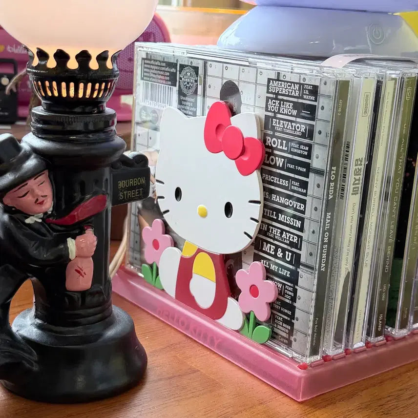 [BUNJANG] Vintage Hello Kitty CD Rack (Authentic Slot, Replica Base) / 빈티지 키티 CD 랙