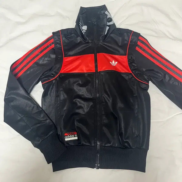 [BUNJANG] Adidas Vintage Track Top Jersey Black Red / 아디다스 빈티지 트랙탑 져지 블랙 레드