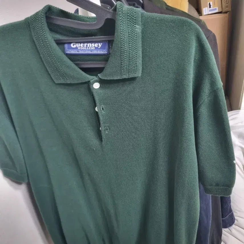 [BUNJANG] Ganni Short Sleeve Knit Deep Green L / 건지울른스 반팔 니트 딥그린 L