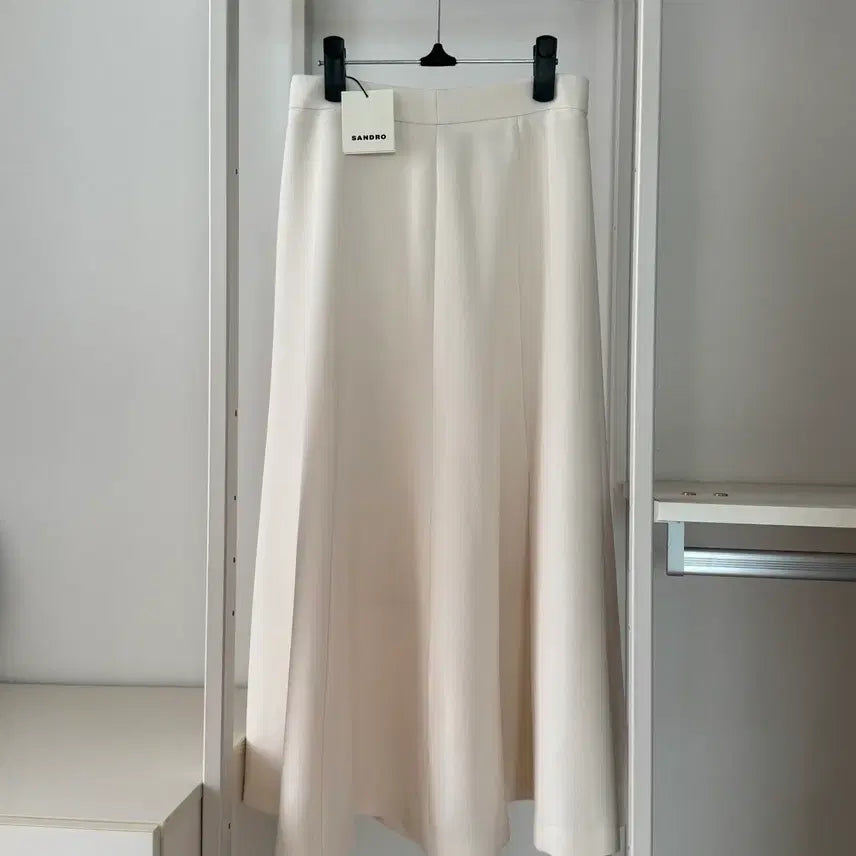 [BUNJANG] Sandro Flare Long Skirt Ivory / [새상품] 산드로 플레어 롱 스커트 아이보리