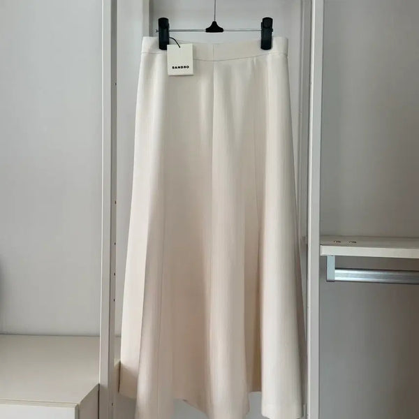 [BUNJANG] Sandro Flare Long Skirt Ivory / [새상품] 산드로 플레어 롱 스커트 아이보리