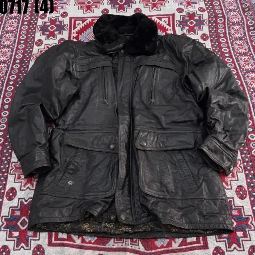 [BUNJANG] Natural Leather Fur Collar Men's Winter Jacket / 천연가죽 퍼카라 겨울 남성 자켓 0717
