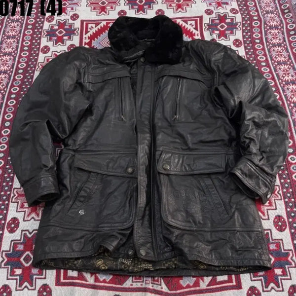 [BUNJANG] Natural Leather Fur Collar Men's Winter Jacket / 천연가죽 퍼카라 겨울 남성 자켓 0717