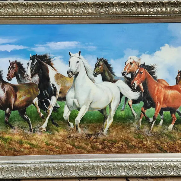 [BUNJANG] Eight Horses Painting (Palma-do) - Large Size / 사업장에 좋은 돈들어 오는 풍수그림 대형사이즈 '팔마도' 170X90