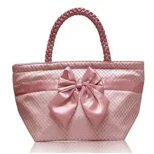 [BUNJANG] Naraya Pink Ribbon Tote Bag (Large Capacity) / Naraya 나라야 핑크 리본 토드백 보부상백 양산형 지뢰계 갸루 고전 네코빈티지
