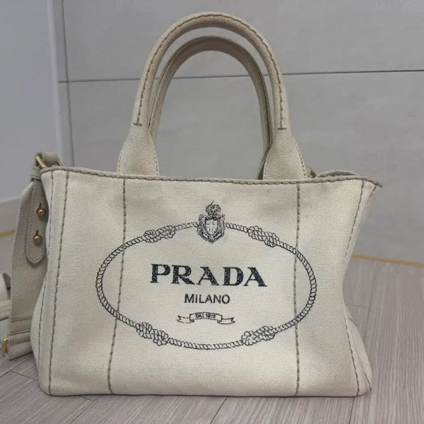 [BUNJANG] Prada Canapa Tote Bag Ivory / 프라다 카나파 토트백 아이보리