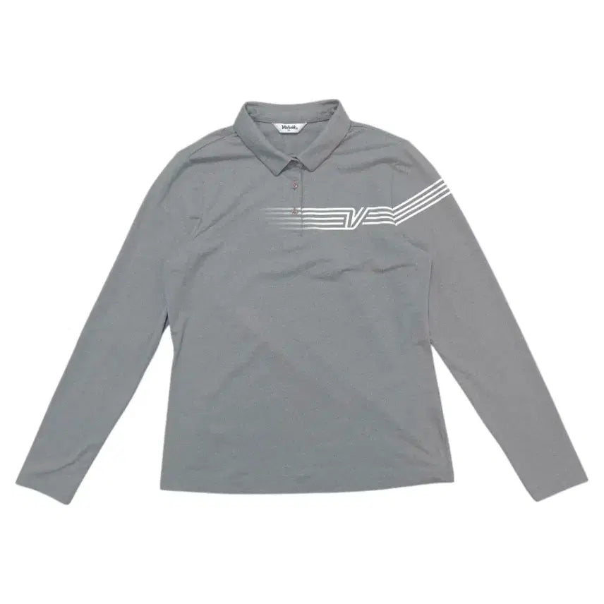 [BUNJANG] Volvik Women's Long Sleeve Golf Polo Shirt - Size 100 (Gray) / 볼빅 Volvik 그레이 골프 기능성 긴팔 카라티 100