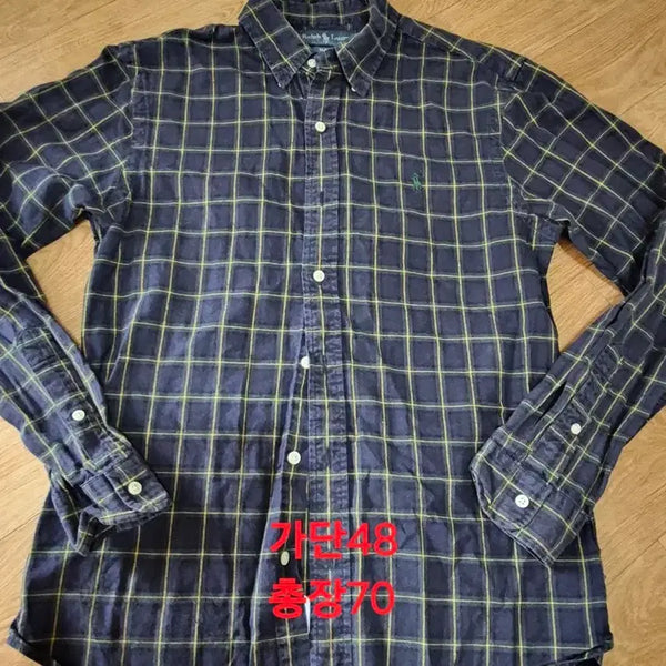 [BUNJANG] Polo Ralph Lauren Navy Green Check Slim Fit Shirt M / 폴로 랄프로렌 네이비 그린 체크 슬림핏 셔츠 M