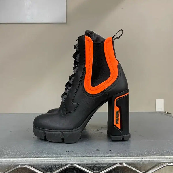 [BUNJANG] Prada Neoprene Lace-up Ankle Boots EU 35 / 프라다 네오프렌 레이스업 앵클 부츠 Eu35 (gr-5793)